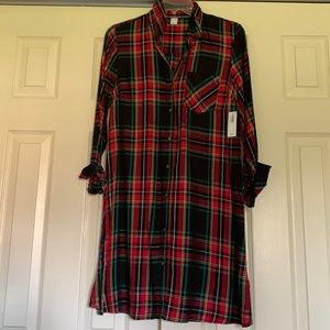 NWT Old Navy Plaid Shirt Dress Size Small